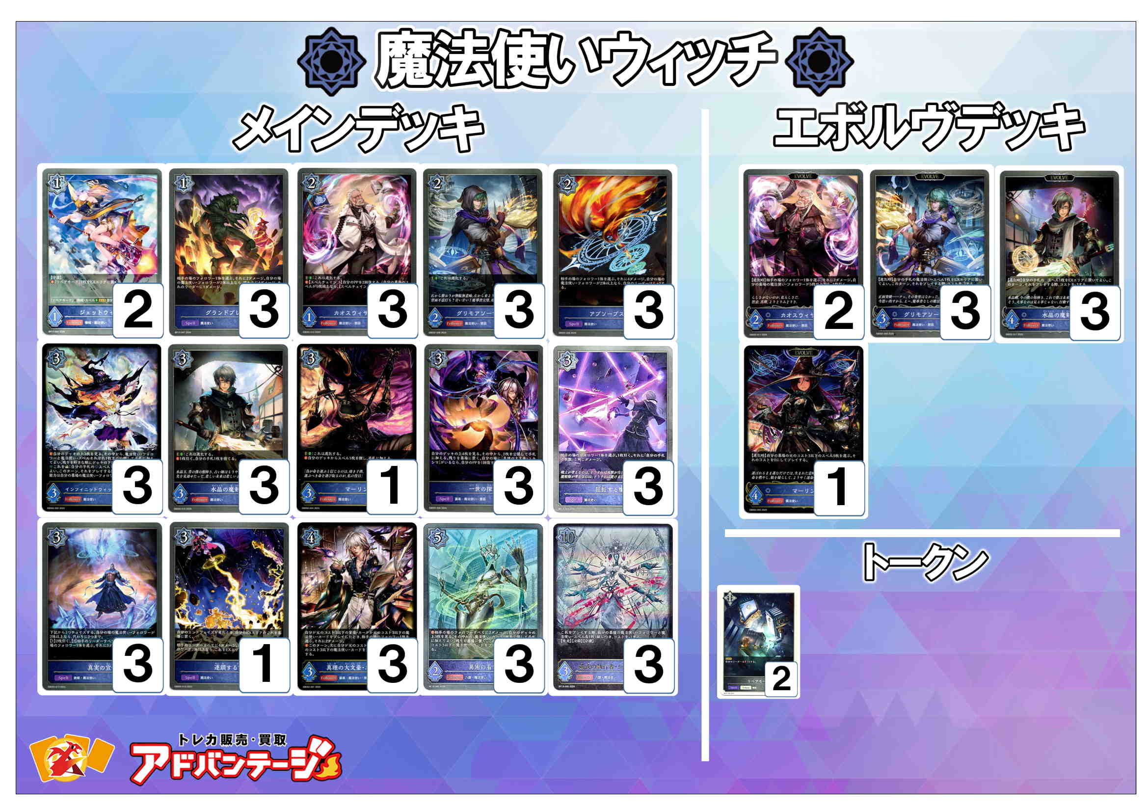 画像1: 【シャドバエボルヴデッキ】魔法使いウィッチ (1)