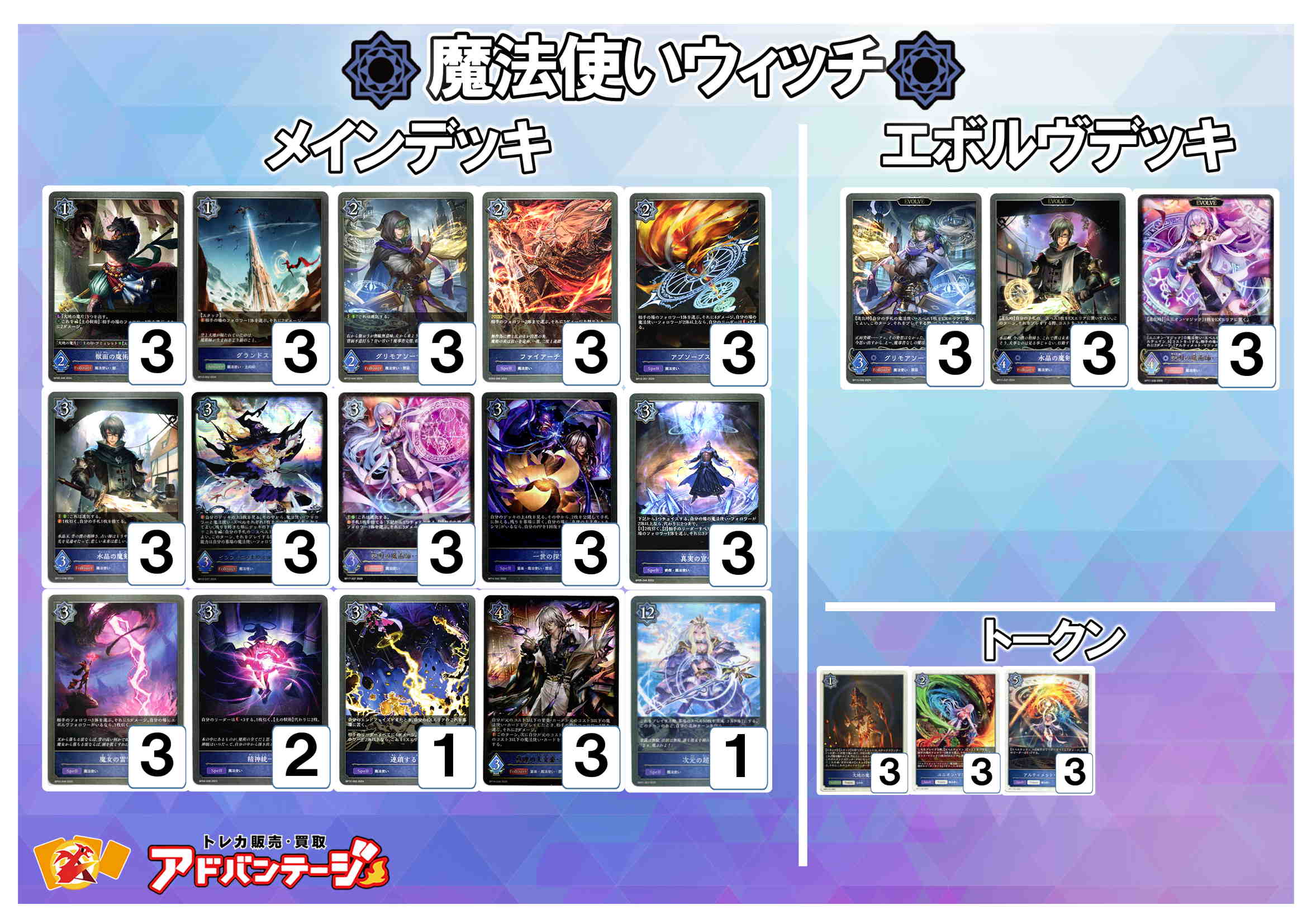 画像1: 【シャドバエボルヴデッキ】魔法使いウィッチ (1)